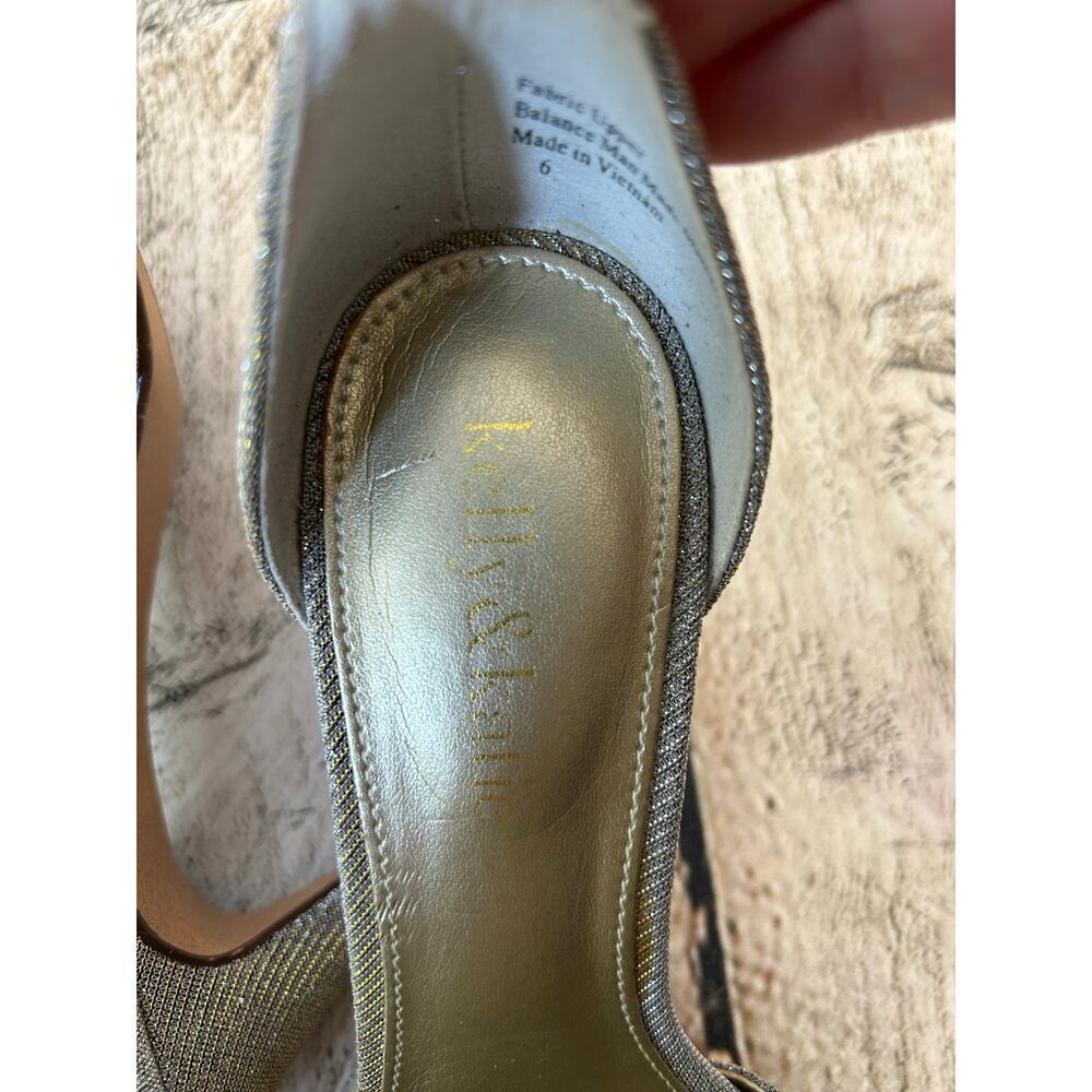 KELLY & KATIE Women’s Gold Sparkle Ankle Strap Heels / Size: 6 - Picture 13 of 14